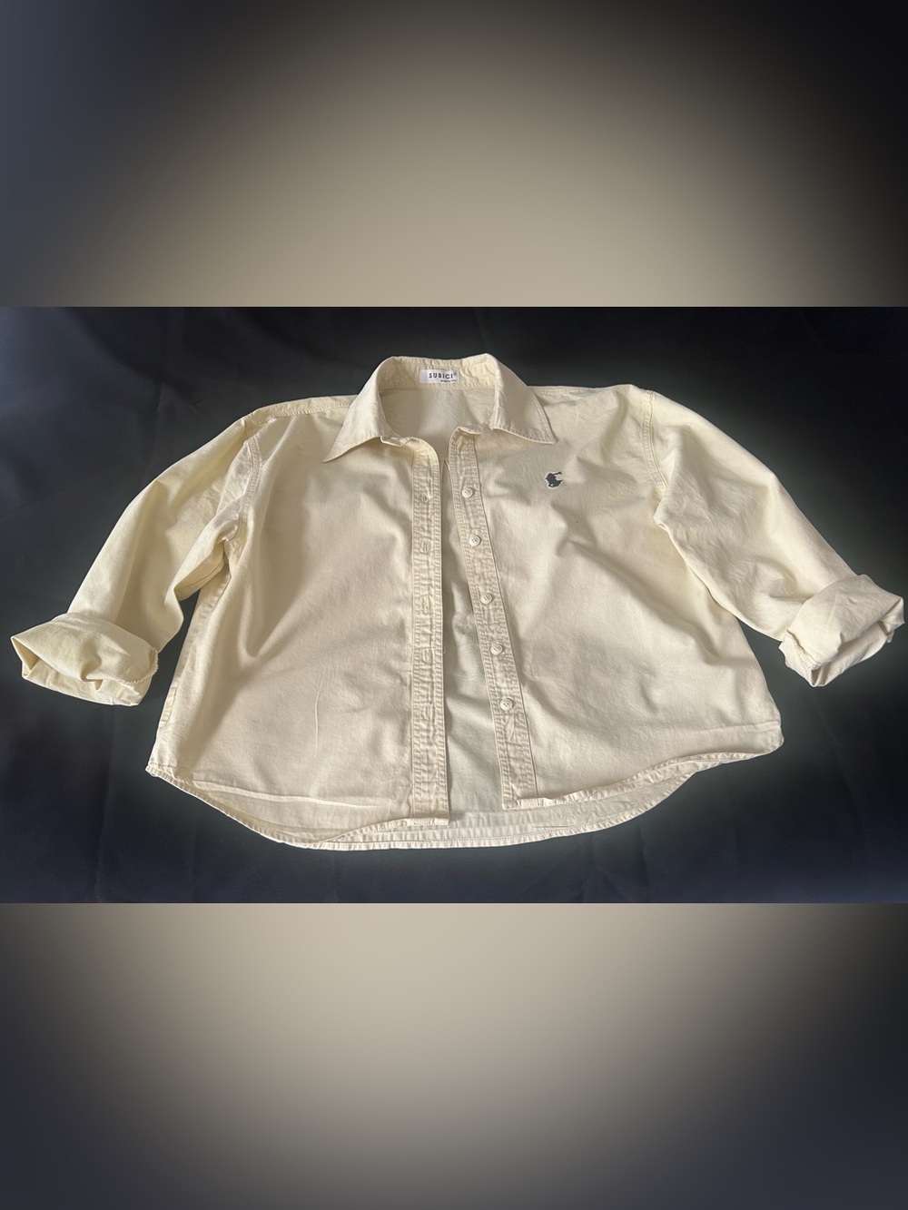 Subici designed by Leluu Cream Casual Button-Down Shirt with Subtle Chest Motif